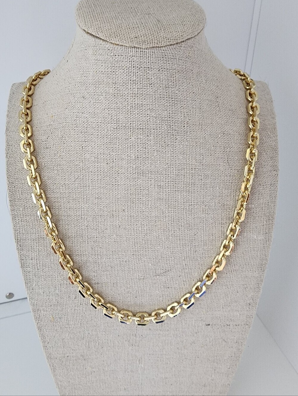 Gold Plated 24" Mariner Link Chain Necklace Statement Chunky Chain